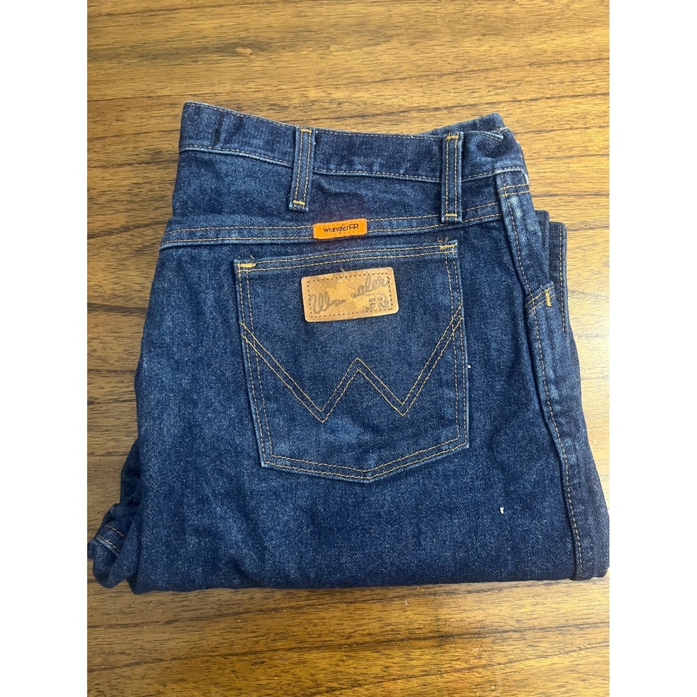 Wrangler FR Flame Resistant Jeans Mens 36x34 Dark Wash Relaxed Fit FR13MWZ